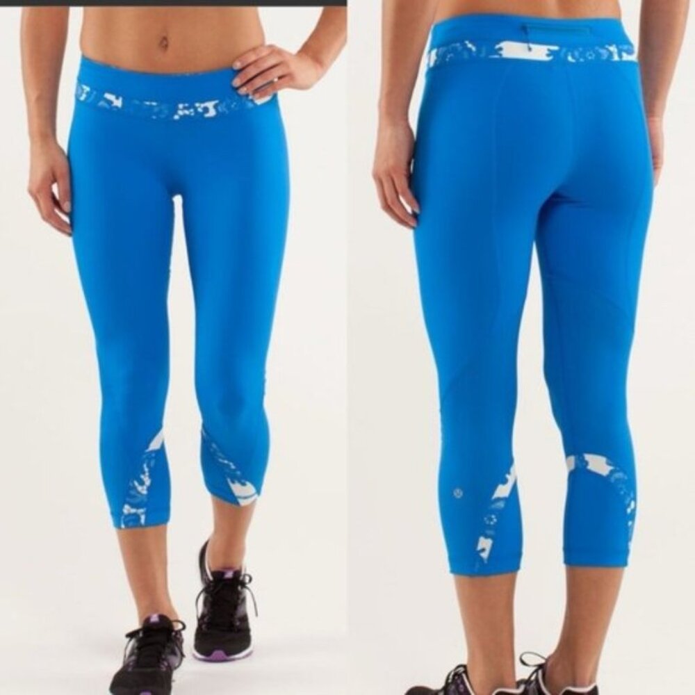 Lululemon ^  Run Inspire Crop Laceoflage Polar Cream Beaming Blue
